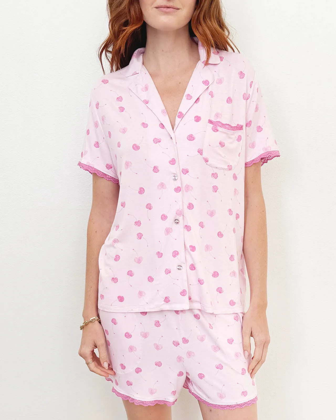 Cherry Heart Notch Collar and Short Sleep Set sold by Splendid product image thumbnail 3