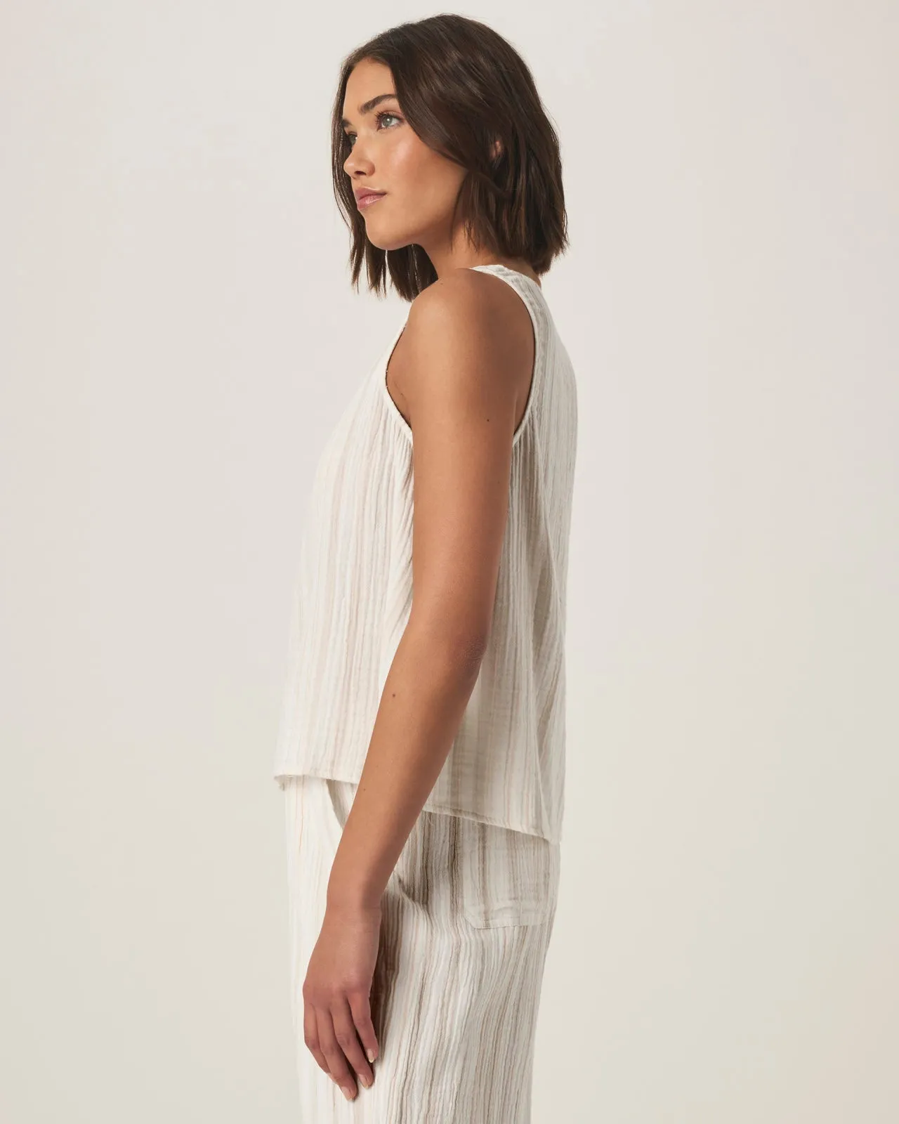 Kit Gauze Stripe V-Neck Tank sold by Splendid product image thumbnail 4