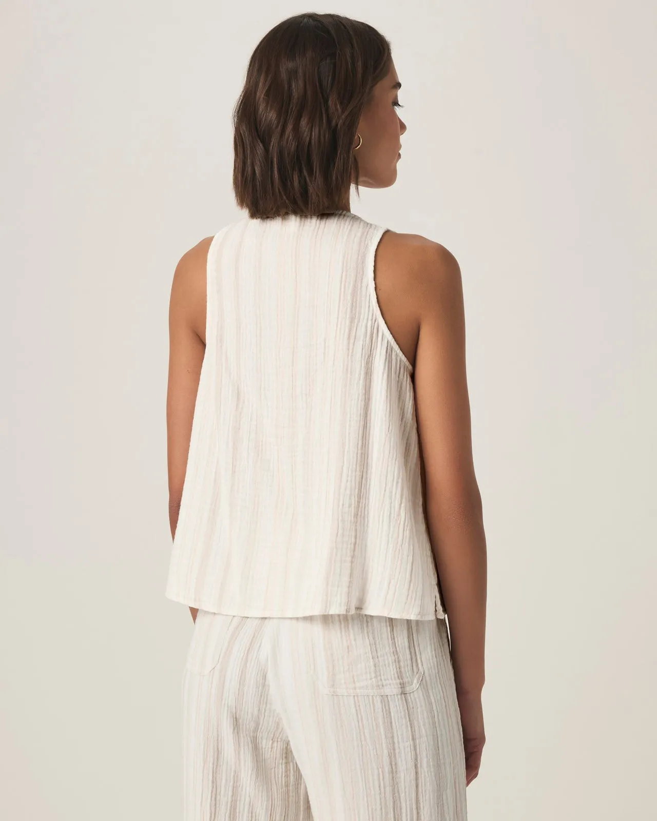 Kit Gauze Stripe V-Neck Tank sold by Splendid product image thumbnail 5