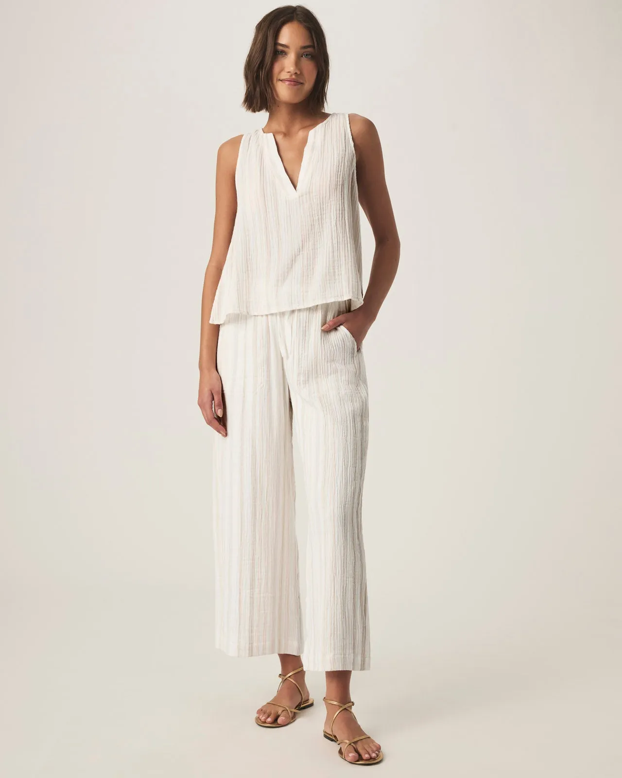 Kit Gauze Stripe V-Neck Tank sold by Splendid product image thumbnail 2