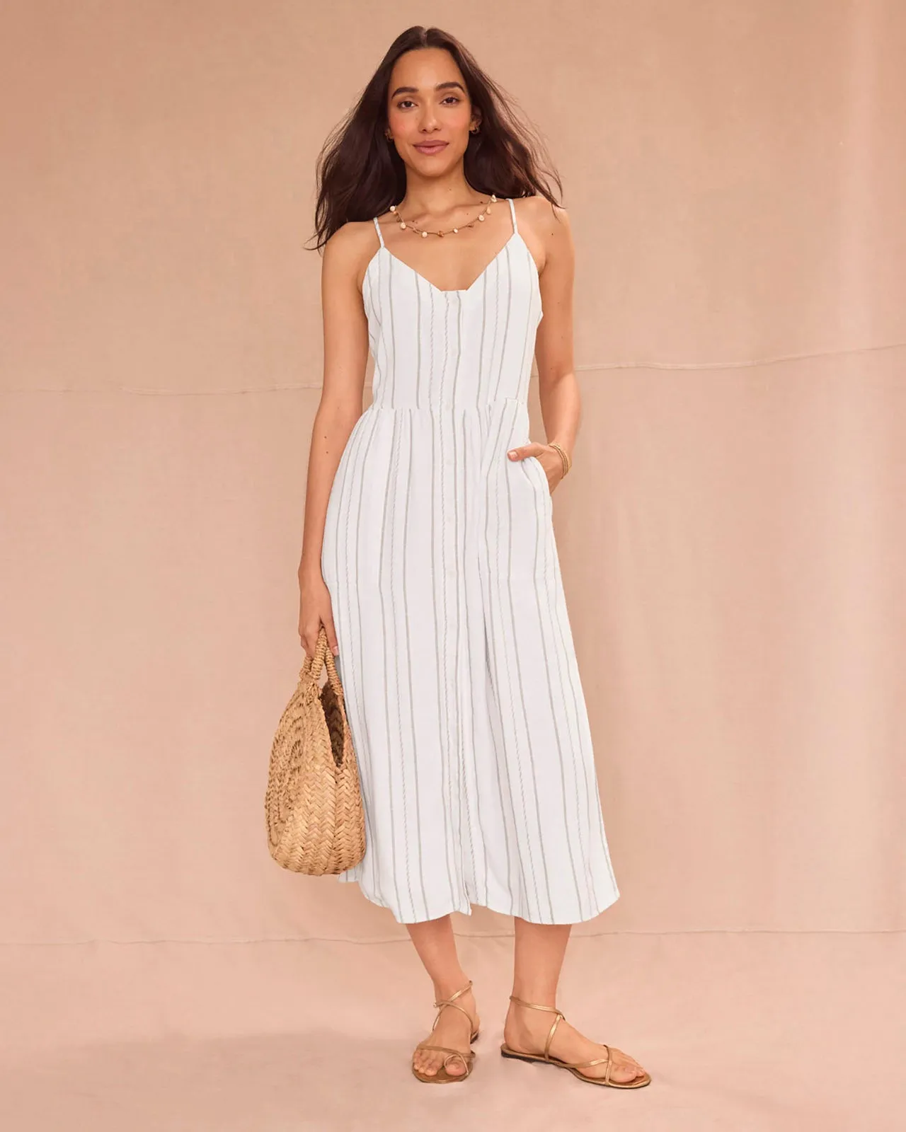 Gabrielle Linen Button Down Dress sold by Splendid