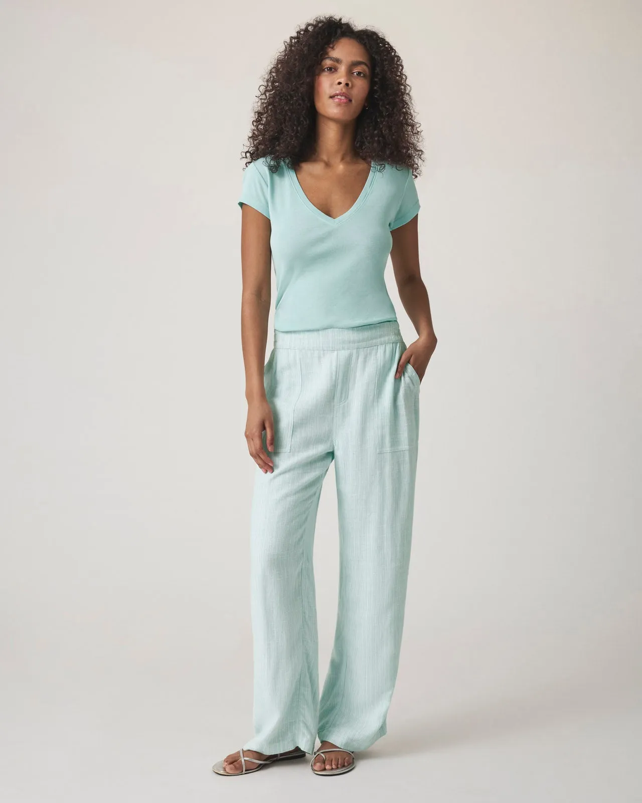 Layla Linen Blend Stripe Pant sold by Splendid product image thumbnail 4