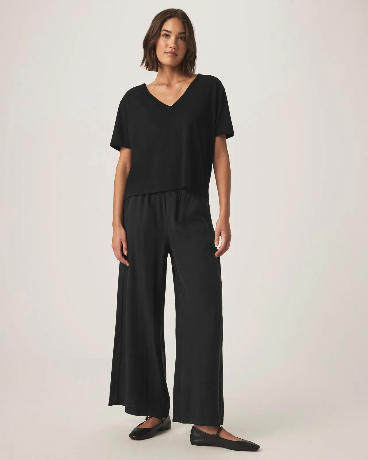 Kacey Crochet V-neck Tee sold by Splendid product image thumbnail 5