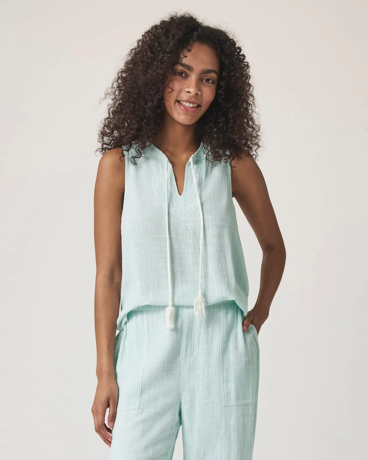 Layla Linen Blend Stripe Tank sold by Splendid