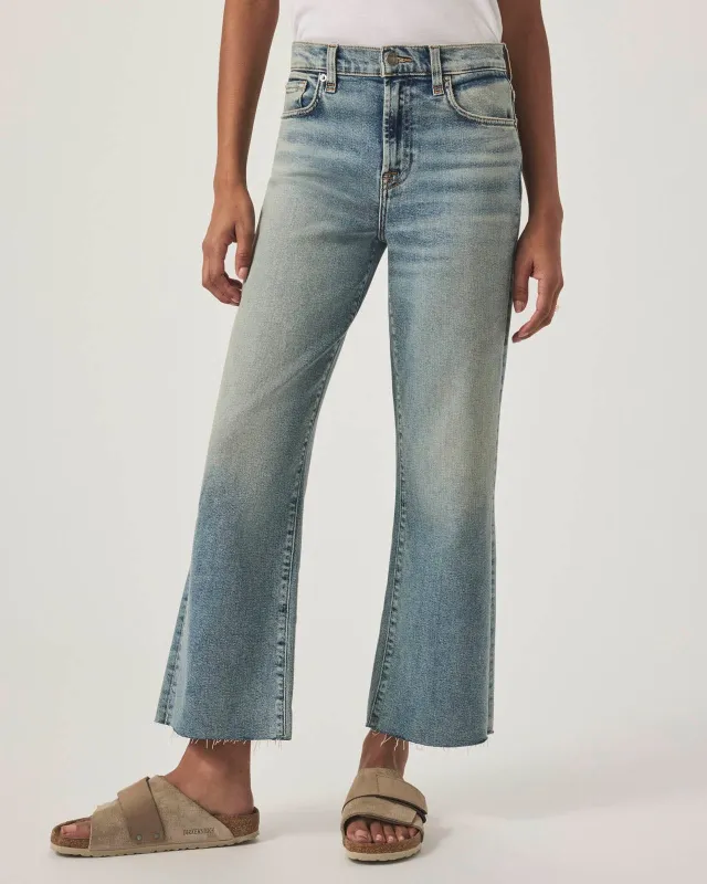 Light Wash Cropped Wide Leg Raw Hem Jean sold by Splendid