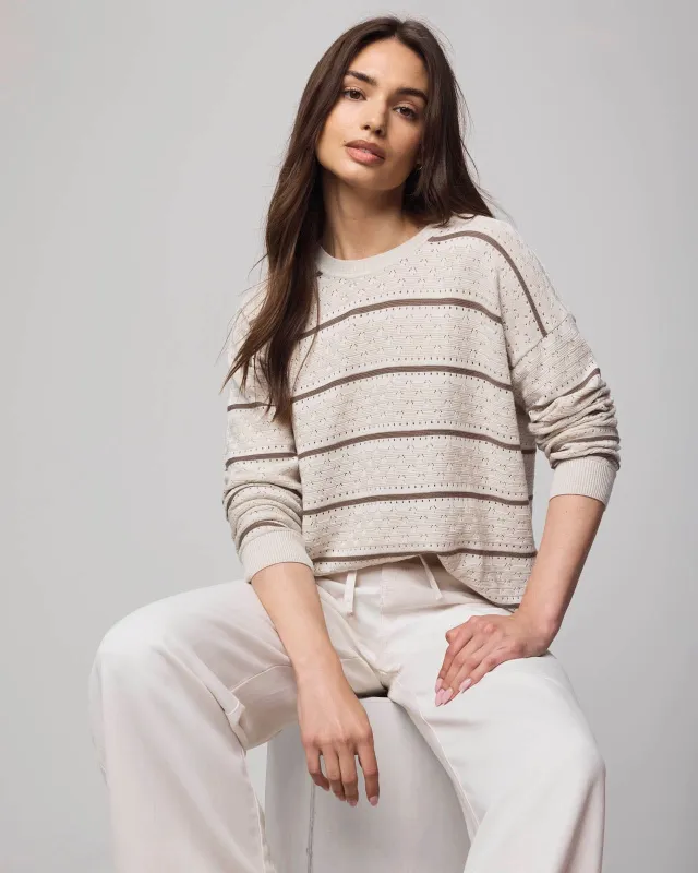 Georgie Cashblend Stripe Pointelle Sweater sold by Splendid