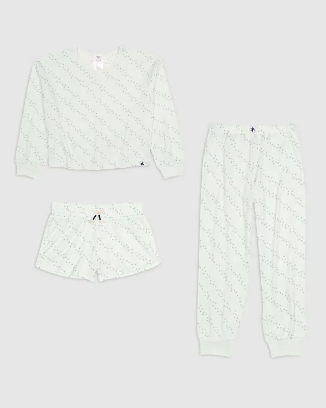 Girls Surf Hearts 3-Piece Brushed Jersey PJ Set sold by Splendid
