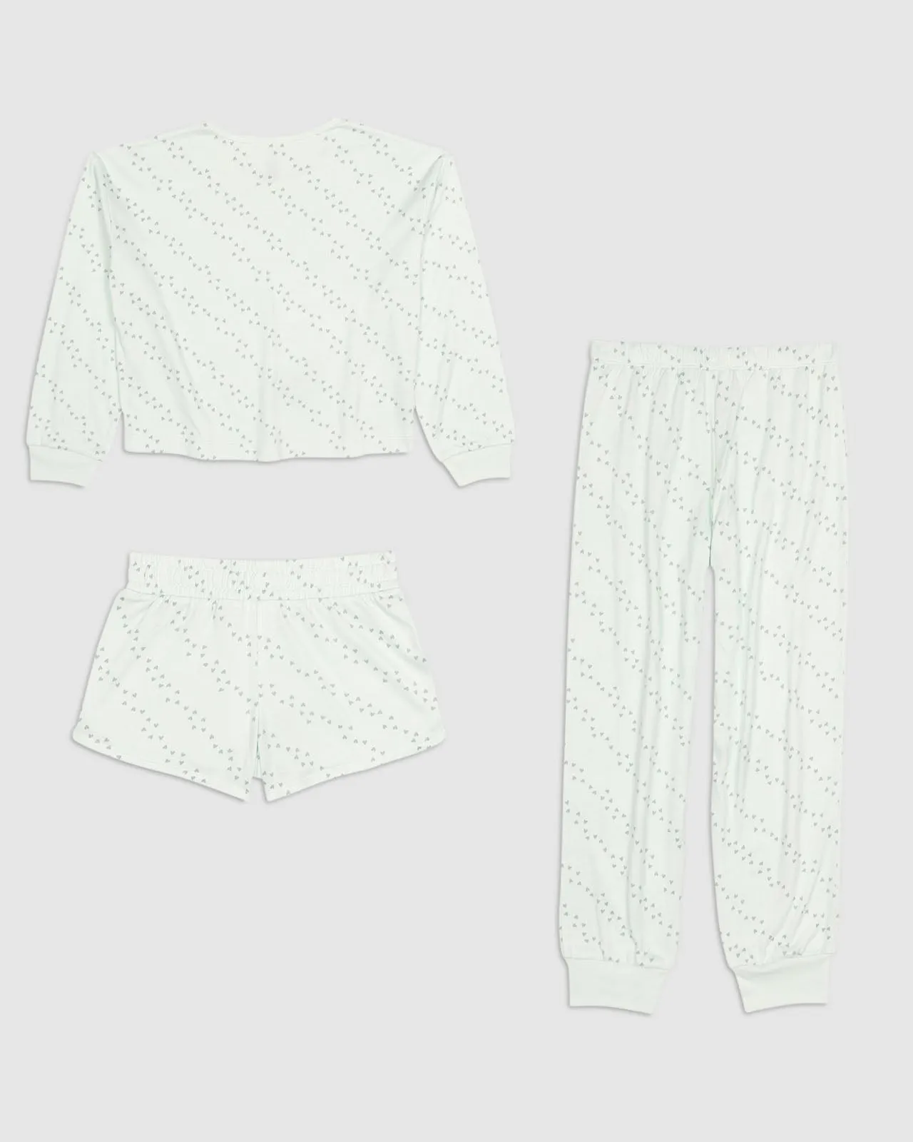 Girls Surf Hearts 3-Piece Brushed Jersey PJ Set sold by Splendid product image thumbnail 3