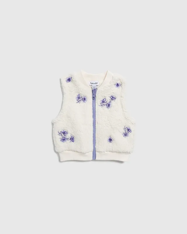 Infant Girl Floral Fleece Vest made by Splendid