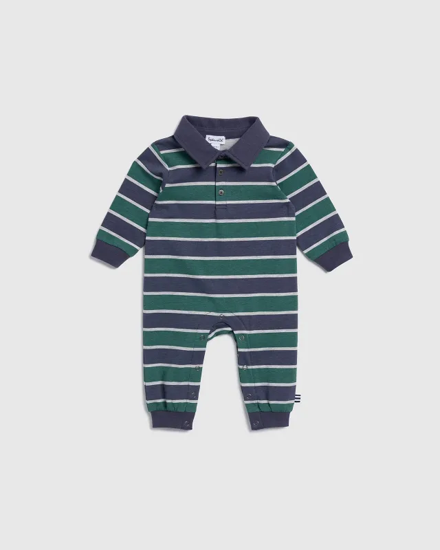 Infant Boy Preppy Stripe Polo Onesie sold by Splendid
