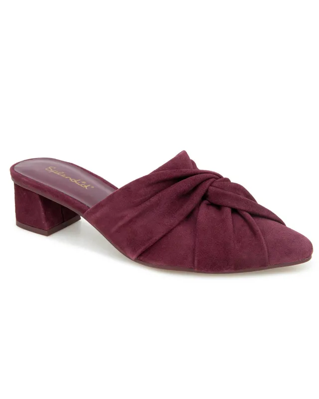 Lanis Suede Mule in Dark Plum sold by Splendid