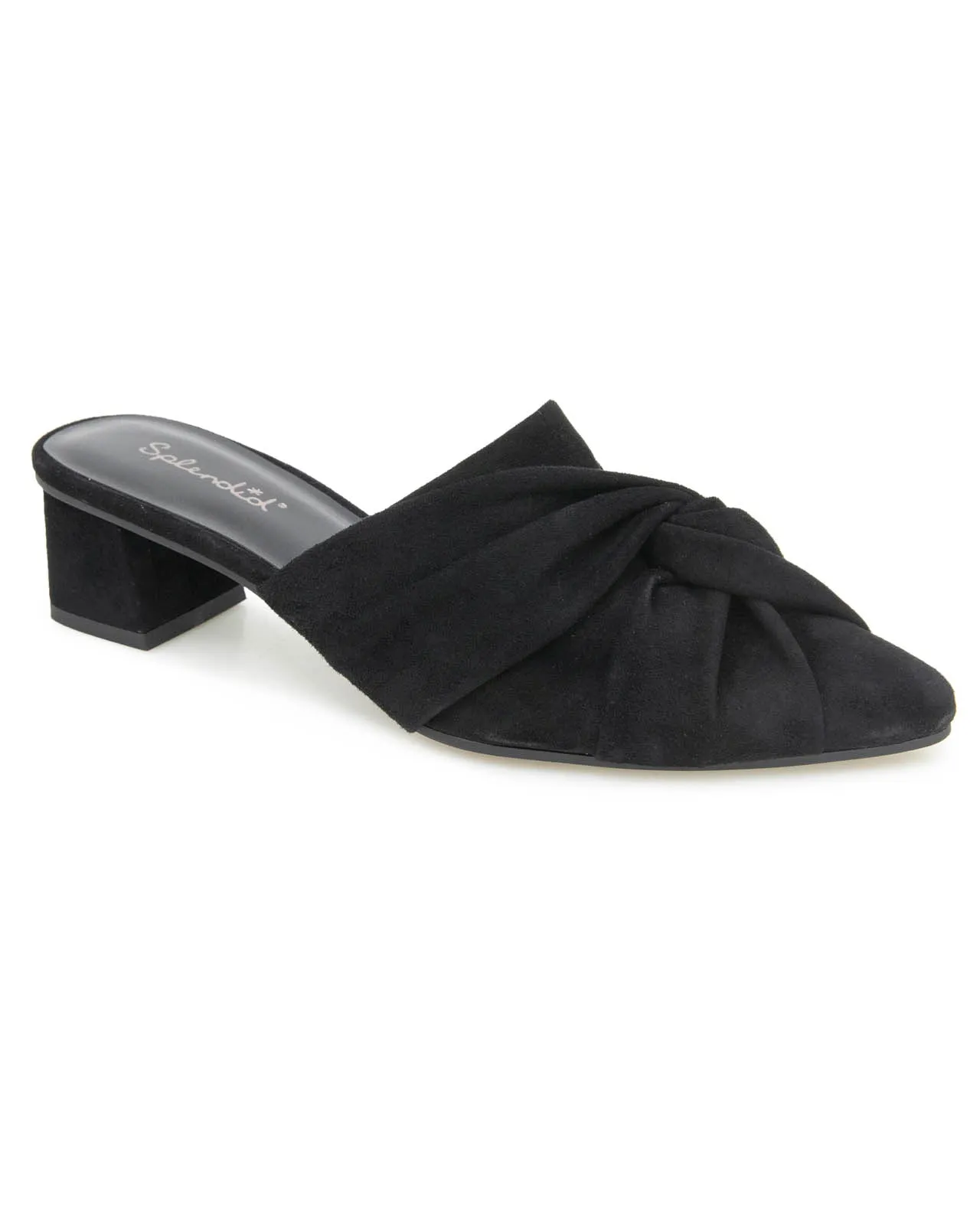 Lanis Suede Mule in Black sold by Splendid
