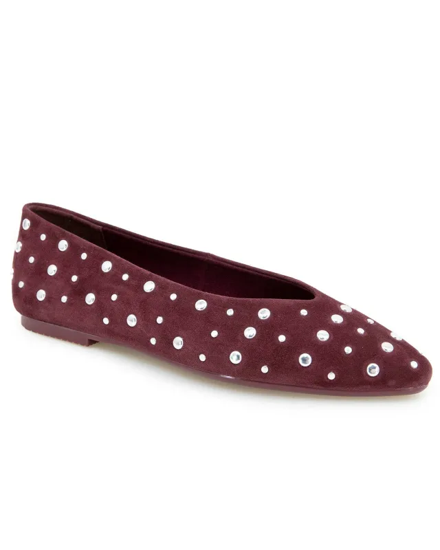 Latouche Studded Flat in Dark Plum sold by Splendid