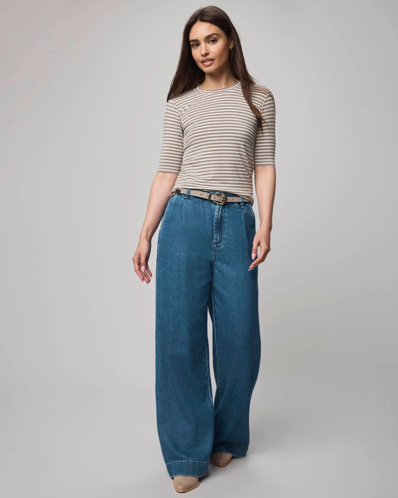 Bamboo Stripe Quarter Sleeve Tee sold by Splendid product image thumbnail 5