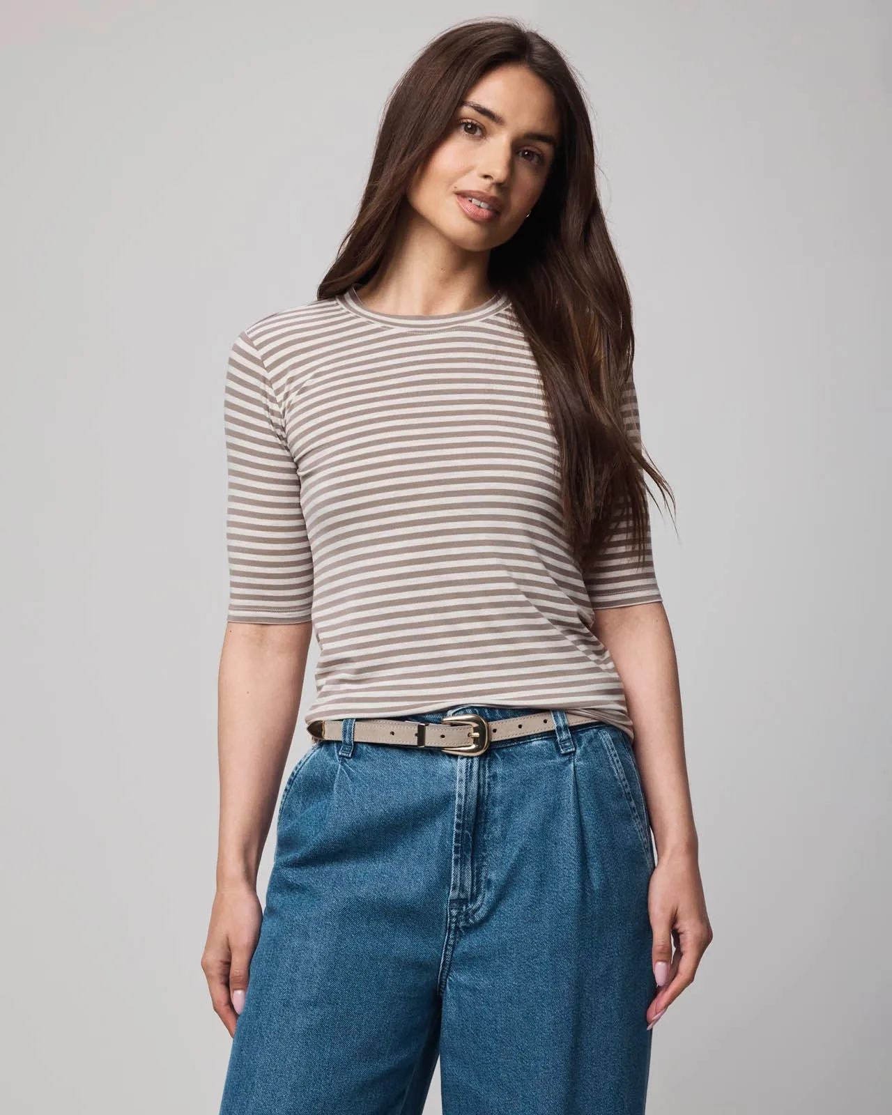 Bamboo Stripe Quarter Sleeve Tee sold by Splendid product image thumbnail 2