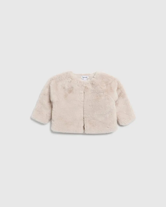 Infant Girl Faux Fuzzy Jacket sold by Splendid