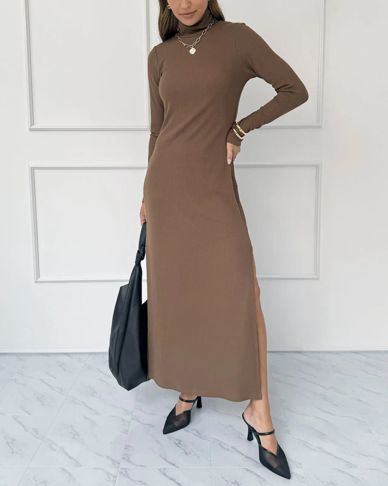 Splendid x @Cellajaneblog Rib Turtleneck Dress sold by Splendid product image thumbnail 3
