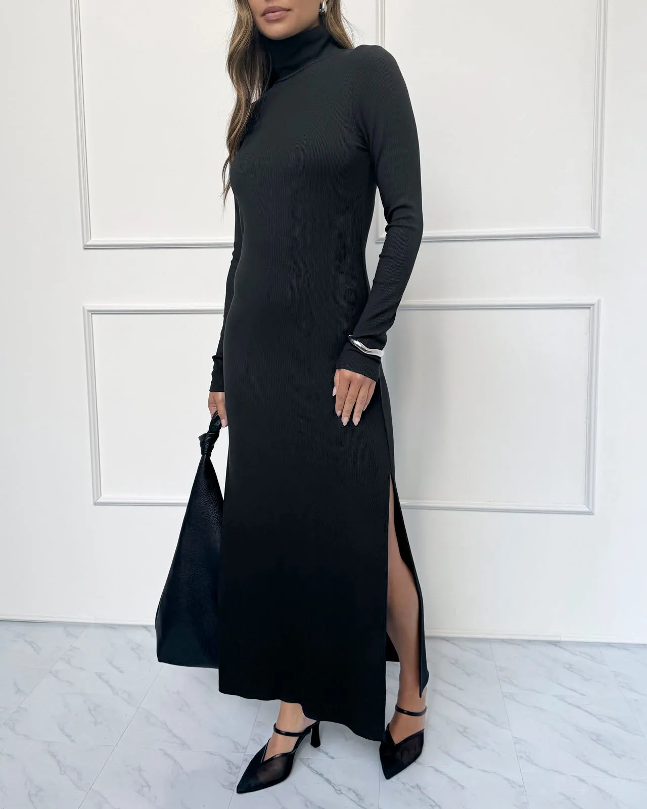 Splendid x @Cellajaneblog Rib Turtleneck Dress sold by Splendid product image thumbnail 3