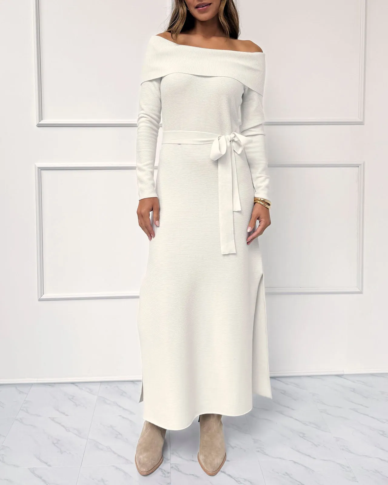 Splendid x @Cellajaneblog Off-the-Shoulder Sweater Dress sold by Splendid product image thumbnail 3