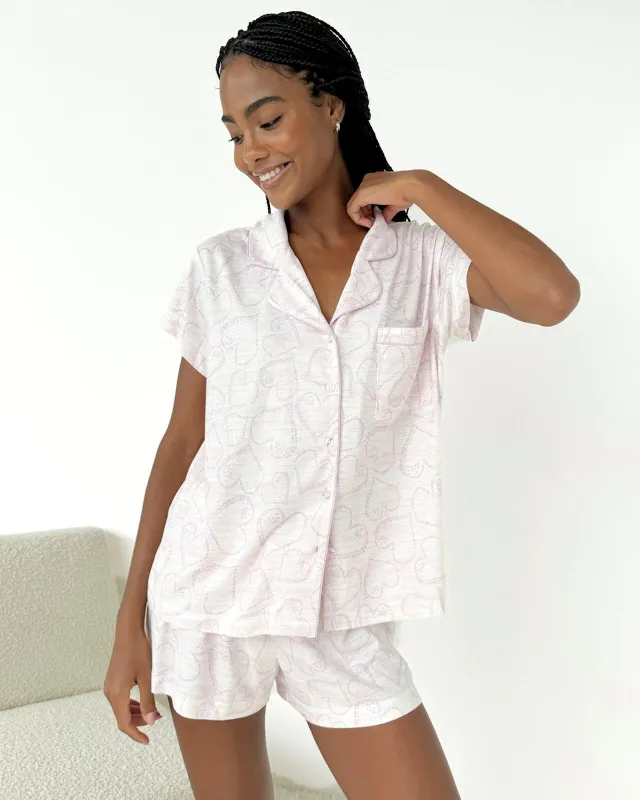 Dotted Heart Flora Pillowsoft Short Set sold by Splendid