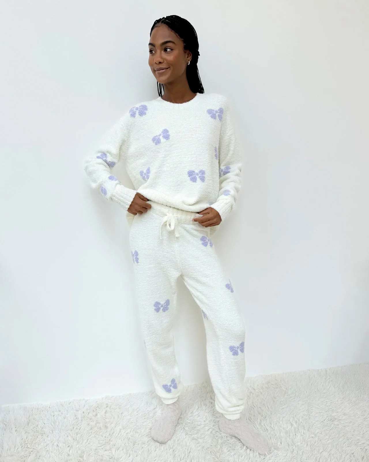 Purple Bows Fuzzy Sweater PJ Set sold by Splendid product image thumbnail 3