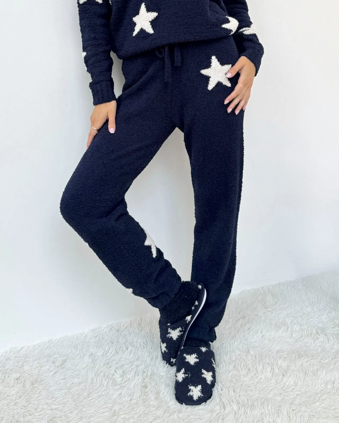Navy Oat Stars Fuzzy Sweater PJ Set sold by Splendid product image thumbnail 4