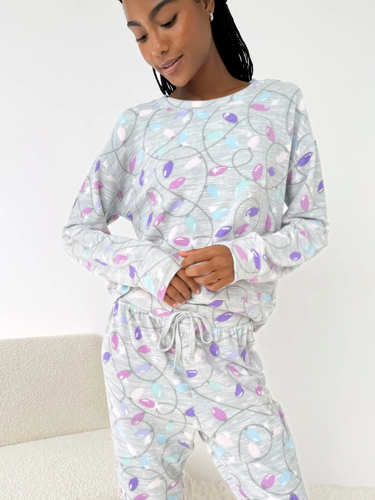 Holiday Lights Marna Waffle PJ Set sold by Splendid product image thumbnail 3