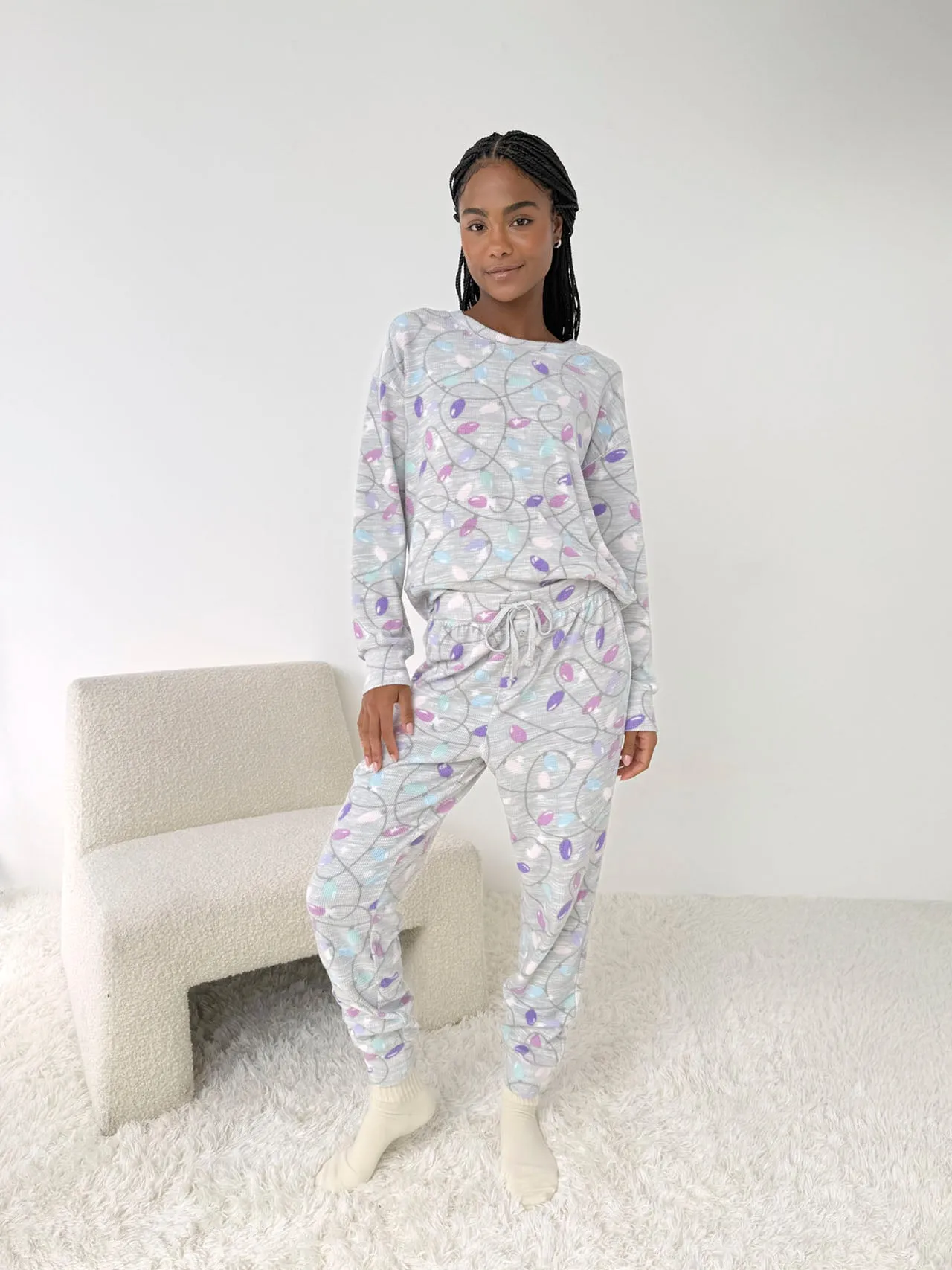 Holiday Lights Marna Waffle PJ Set sold by Splendid product image thumbnail 4