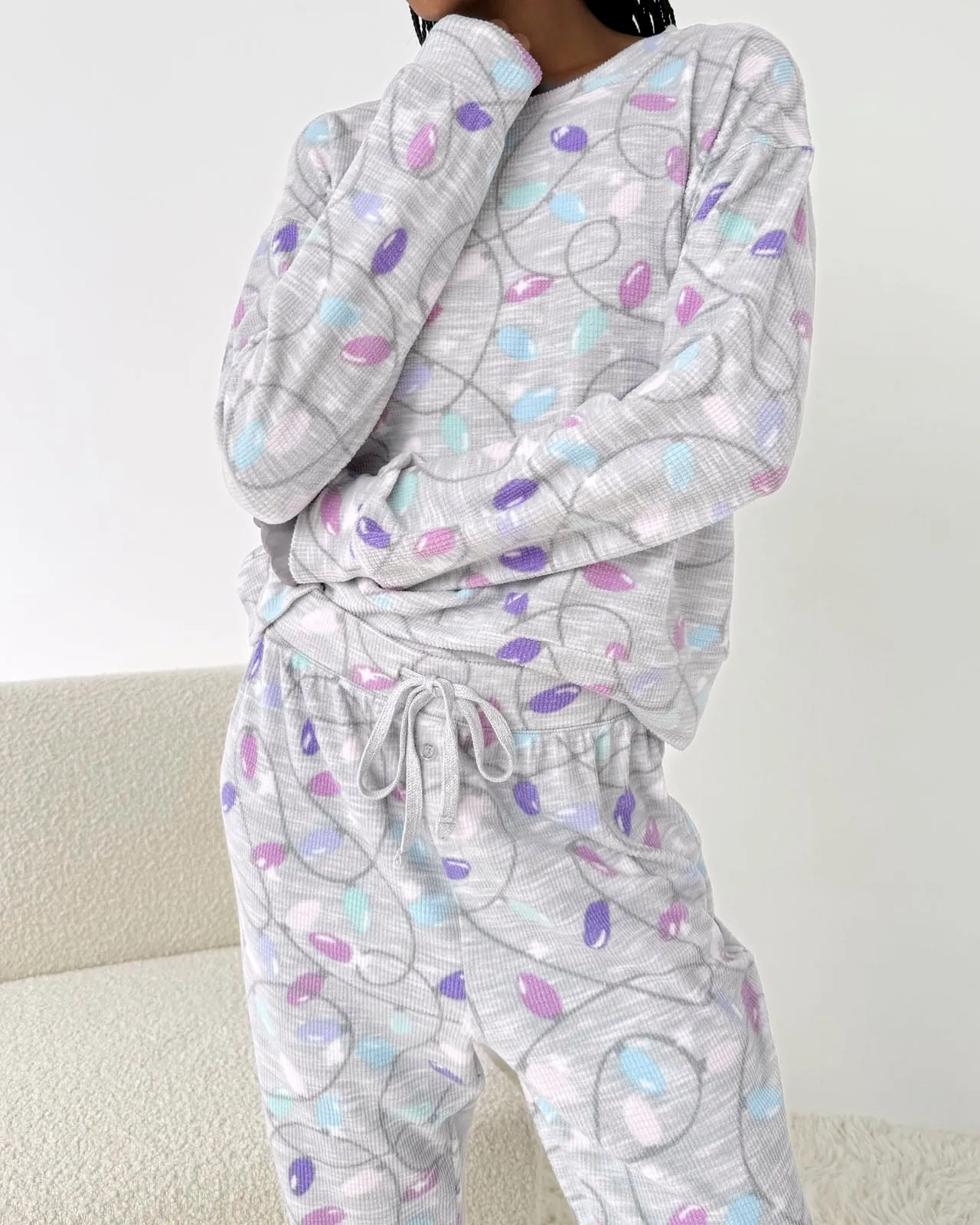 Holiday Lights Marna Waffle PJ Set sold by Splendid