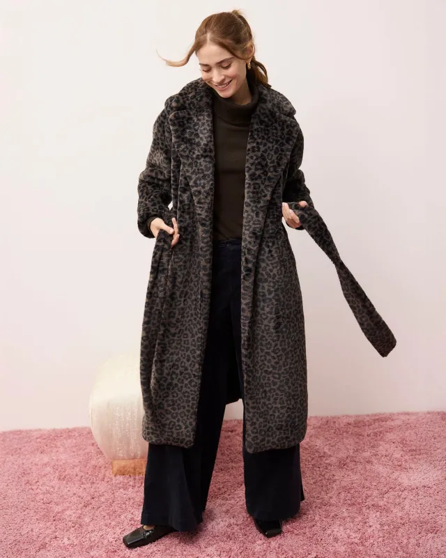 Lucia Long Fur Leopard Coat sold by Splendid