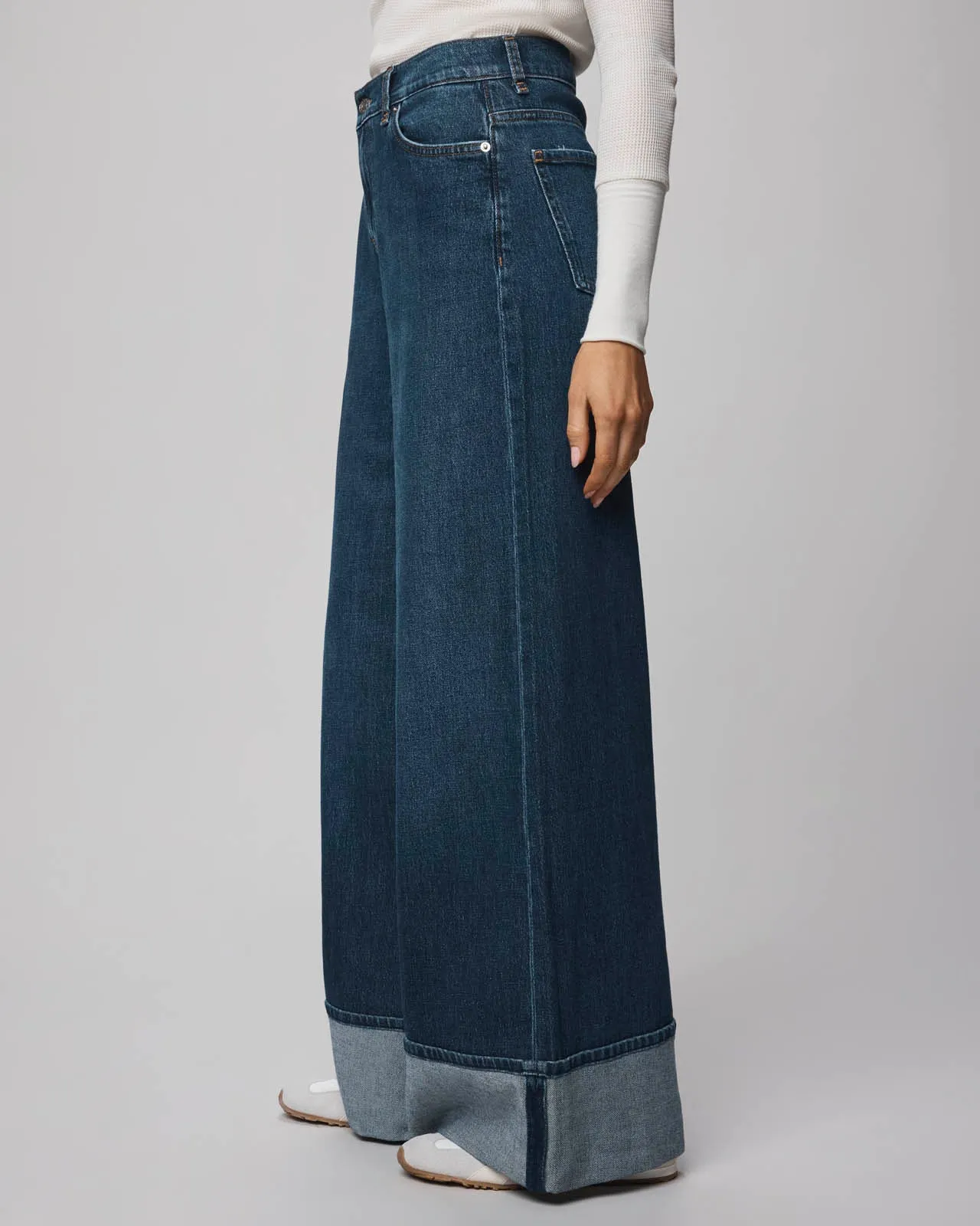 Ravyn Cuffed Wide Leg Jean in Dark Wash sold by Splendid product image thumbnail 5