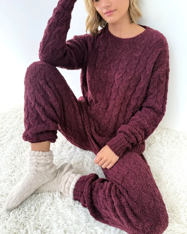 Ivory Cozy Fuzzy Cable Socks sold by Splendid