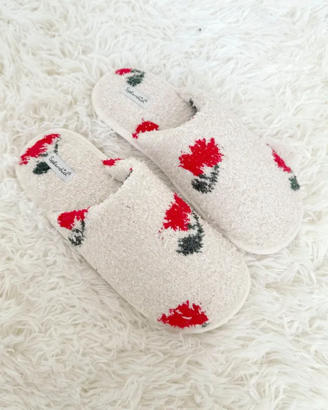 Cherries Cozy Fuzzy Slipper Slide sold by Splendid