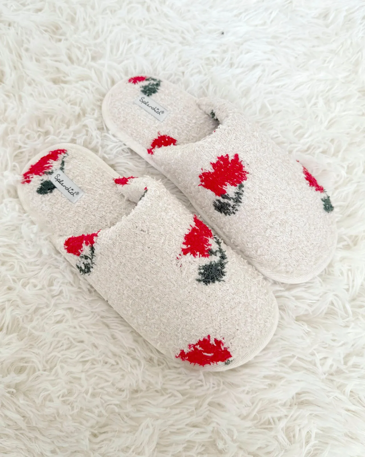 Cherries Cozy Fuzzy Slipper Slide sold by Splendid