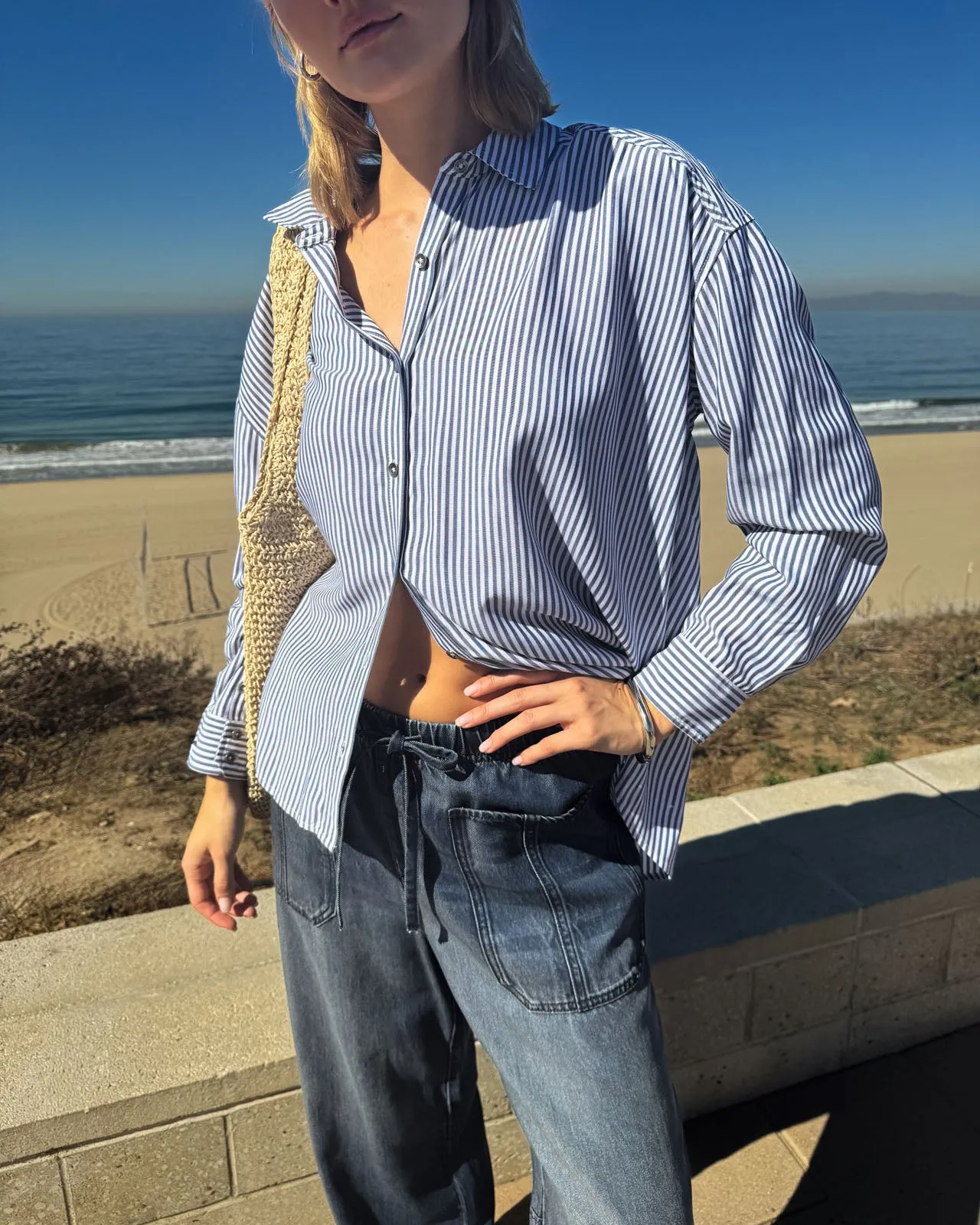 Ella Stripe Button Down sold by Splendid