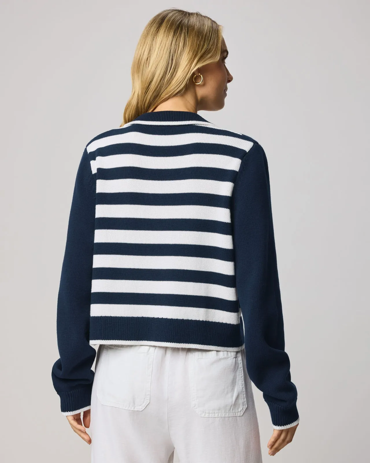 Nicolette Striped Polo Cardigan sold by Splendid product image thumbnail 5