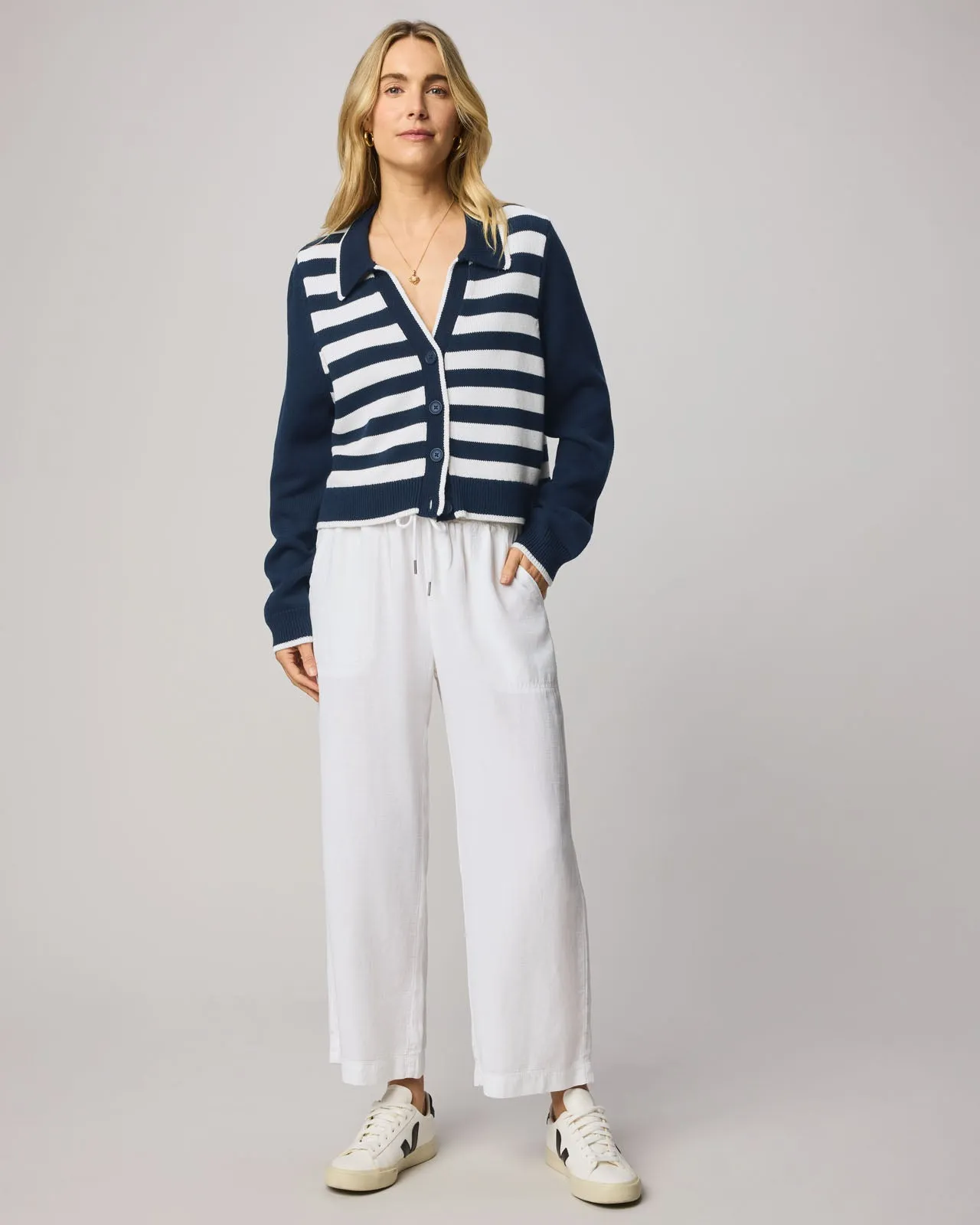 Nicolette Striped Polo Cardigan sold by Splendid product image thumbnail 2