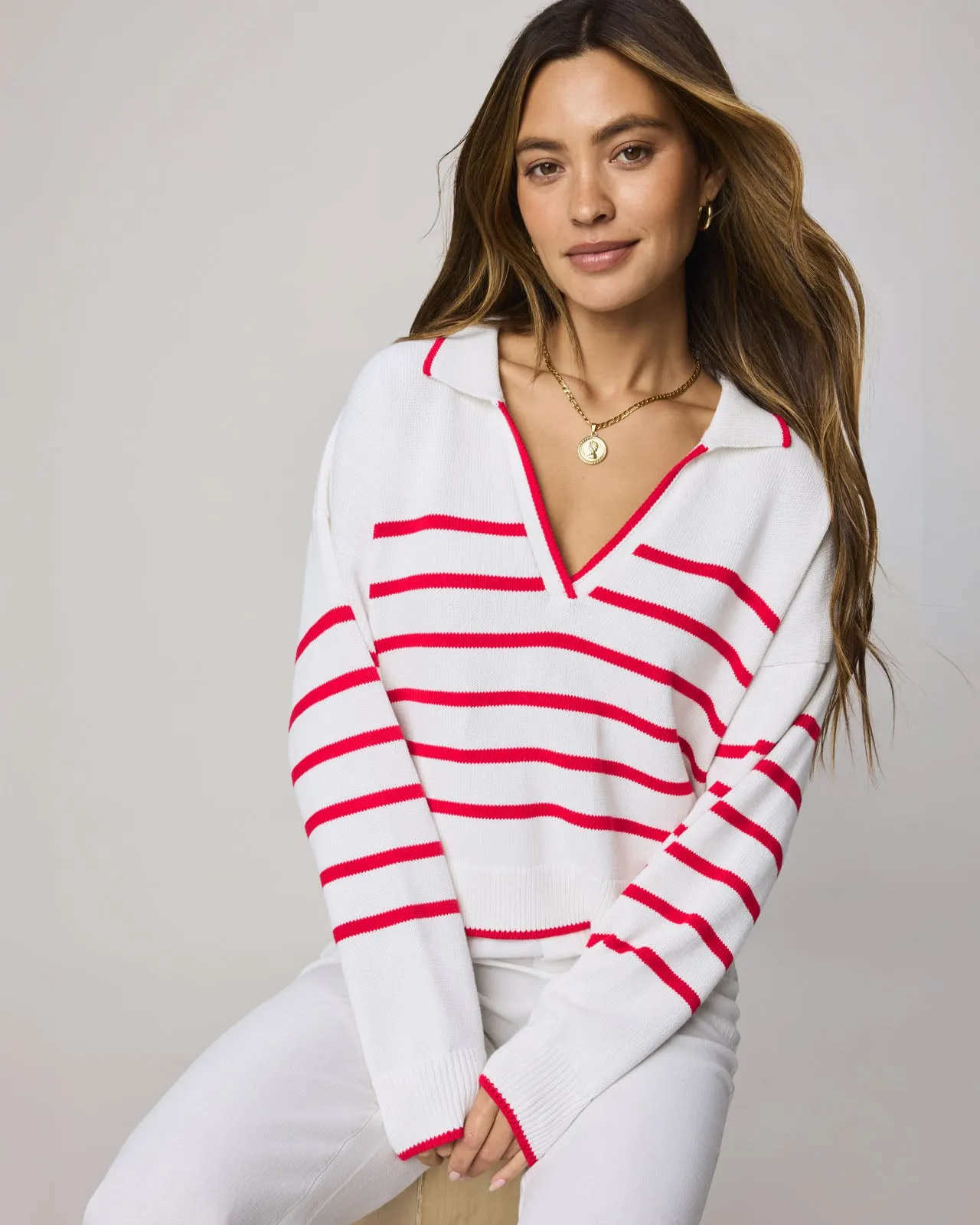 Arden Striped Polo Sweater sold by Splendid product image thumbnail 2