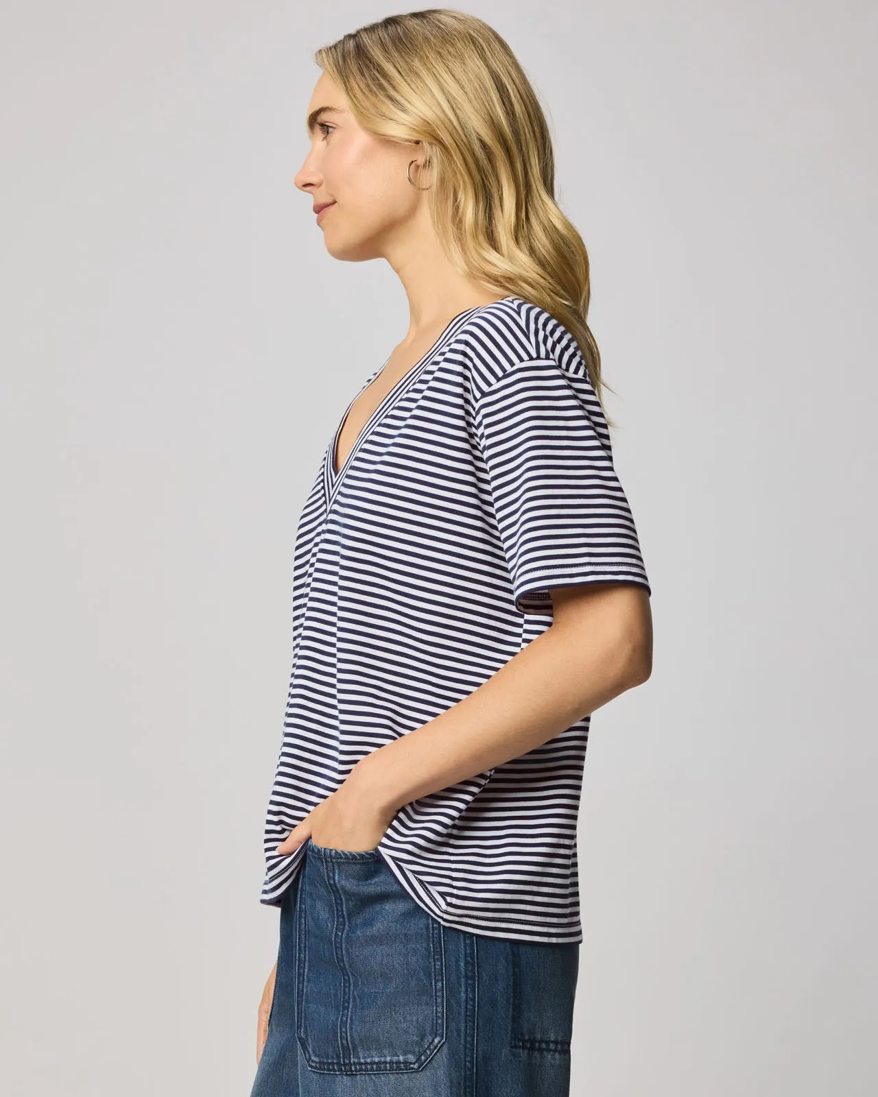 Kacey Striped V-Neck Tee sold by Splendid product image thumbnail 5