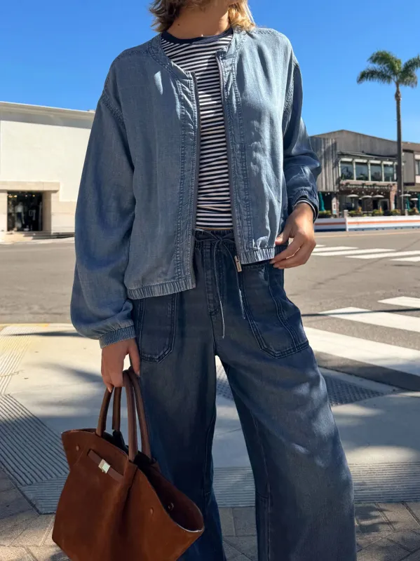 Clea Indigo Bomber Jacket sold by Splendid