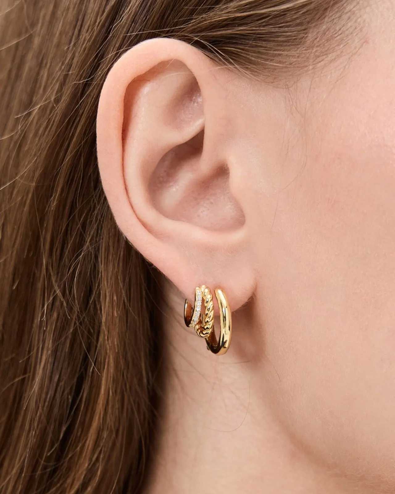 Shashi Charlee Triple Huggie Earring sold by Splendid product image thumbnail 2
