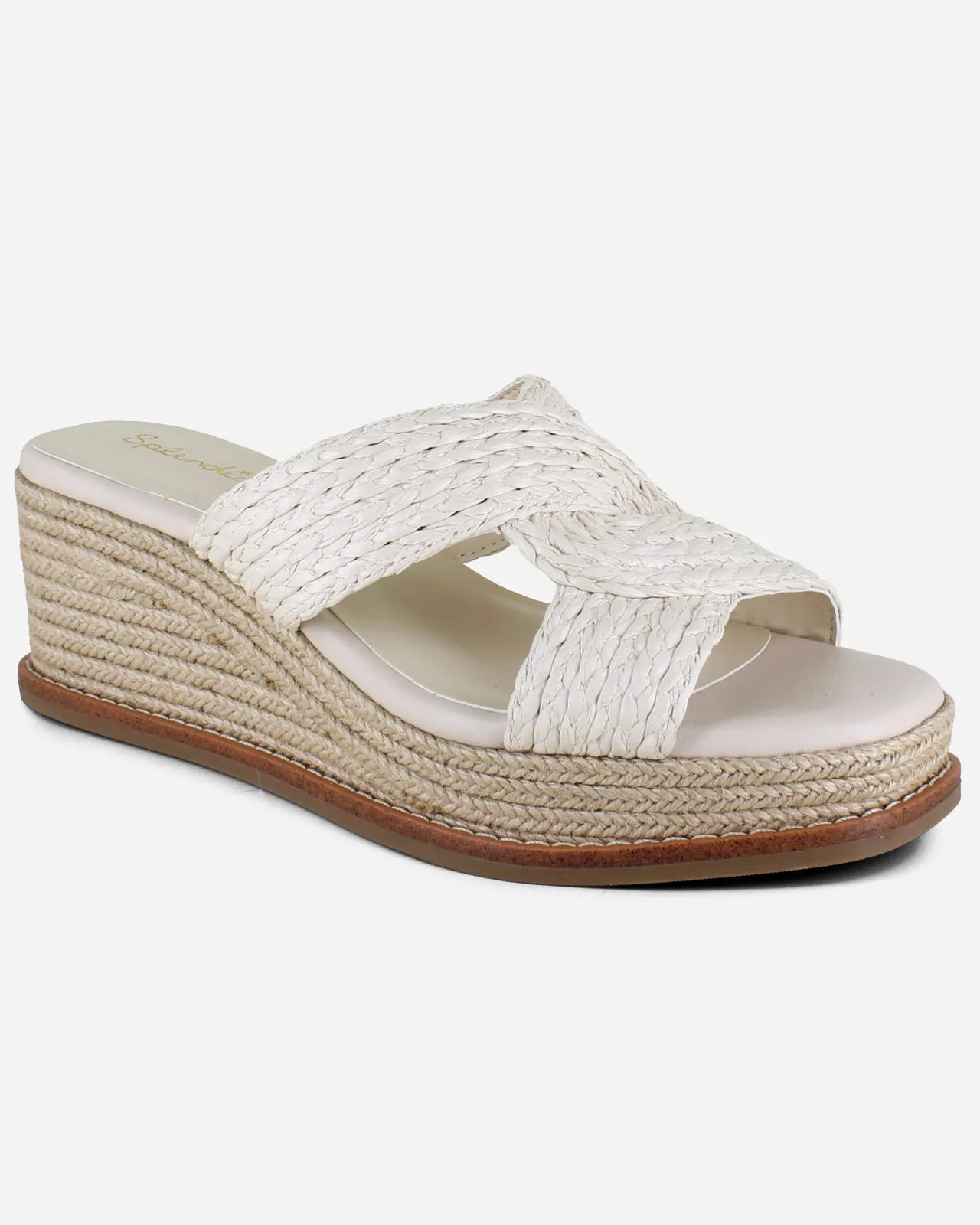 Daria Raffia Wedge in Oat sold by Splendid