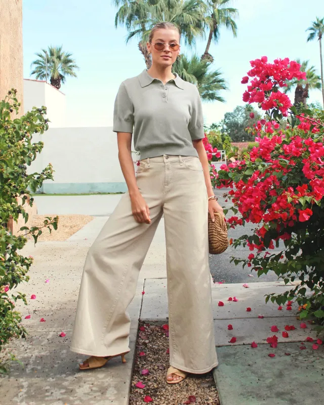 Christa Polo Short Sleeve Sweater sold by Splendid