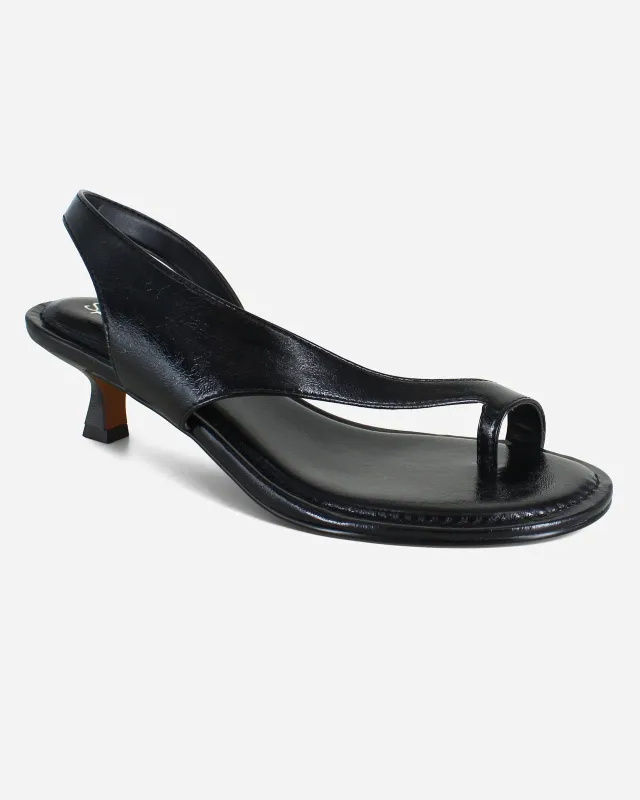 Helen Leather Kitten Heel in Black made by VIDA