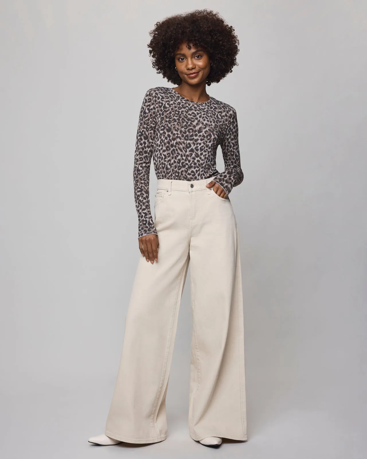 Leopard Bamboo Blend Long Sleeve Tee sold by Splendid product image thumbnail 2