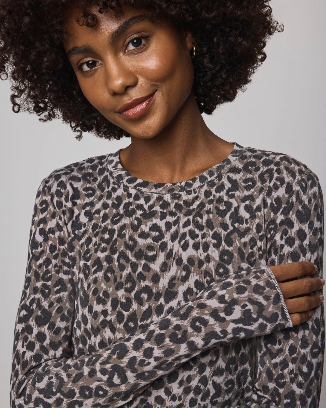Leopard Bamboo Blend Long Sleeve Tee sold by Splendid product image thumbnail 4