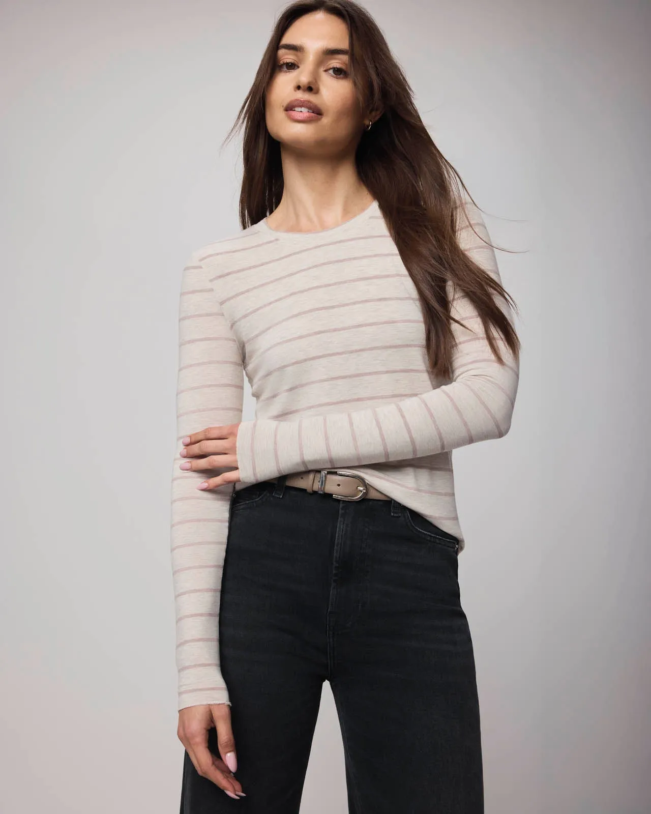 Striped Bamboo Blend Long Sleeve Tee sold by Splendid product image thumbnail 3