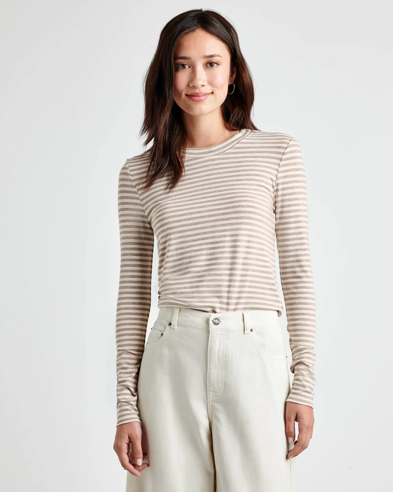 Striped Bamboo Blend Long Sleeve Tee sold by Splendid product image thumbnail 4