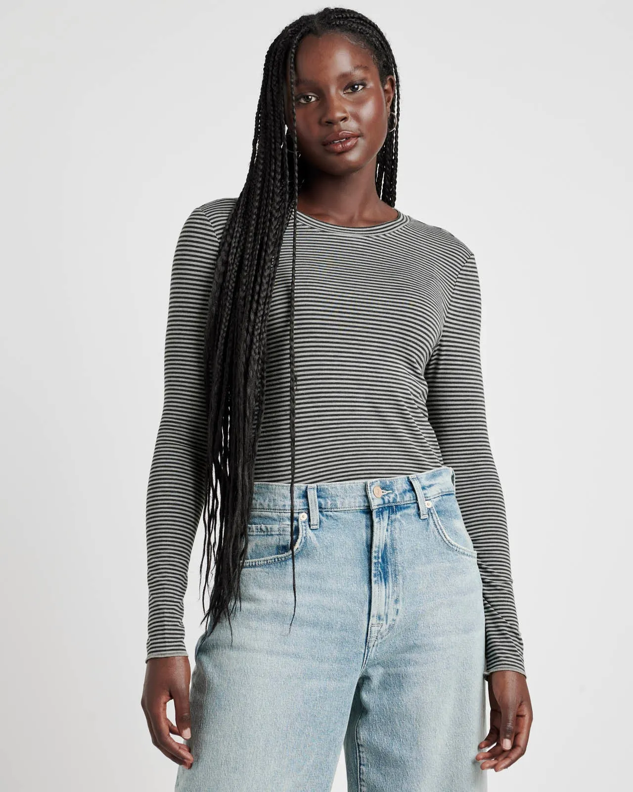 Striped Bamboo Blend Long Sleeve Tee sold by Splendid product image thumbnail 5