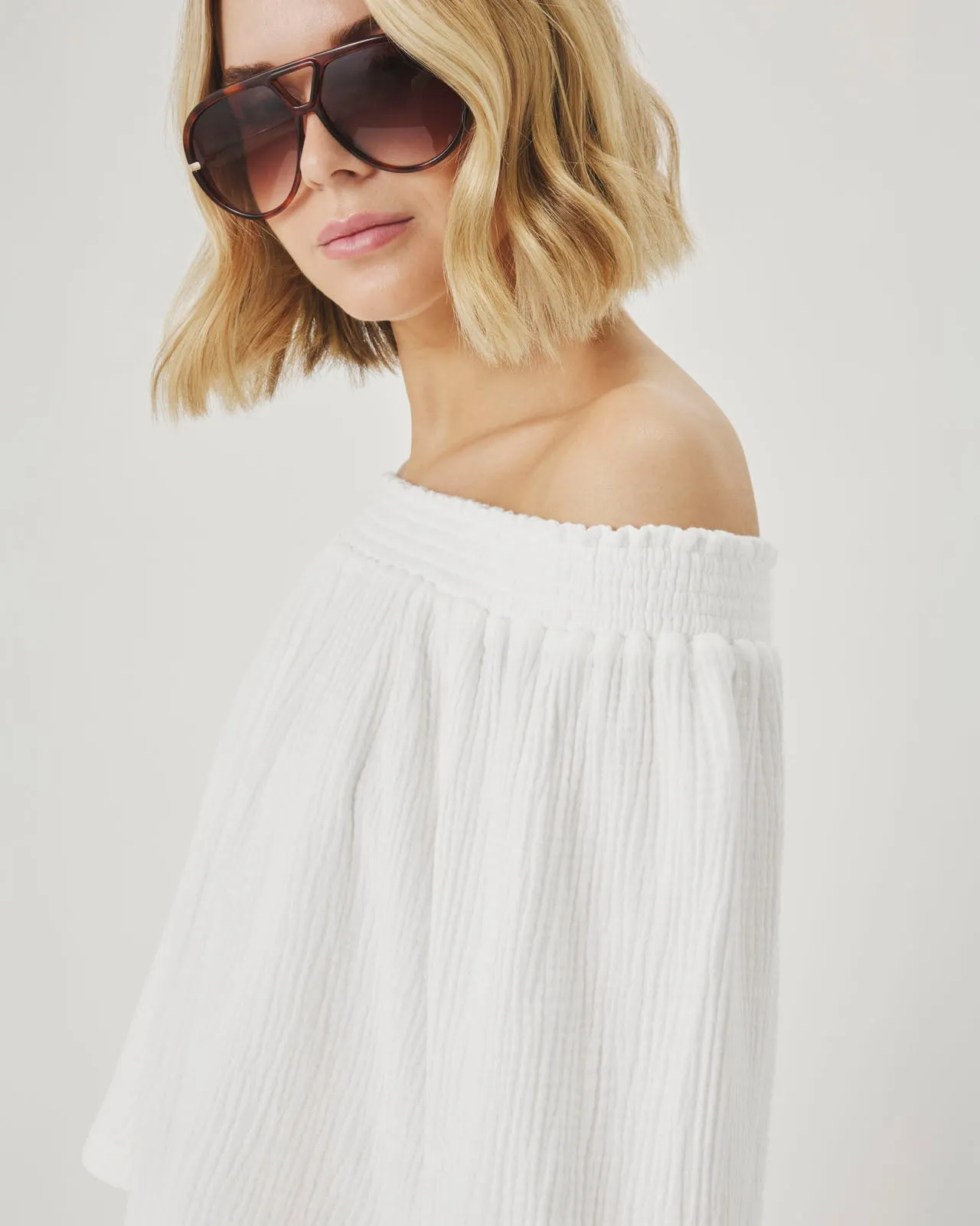 Ava Gauze Off-Shoulder Top sold by Splendid product image thumbnail 2